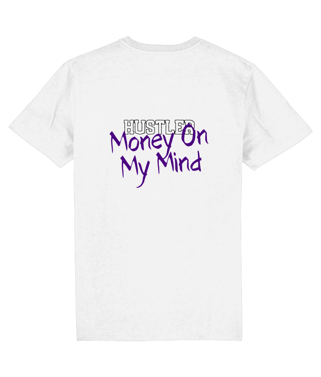 T-Shirt Wit 'Money On My Mind' Paars.
