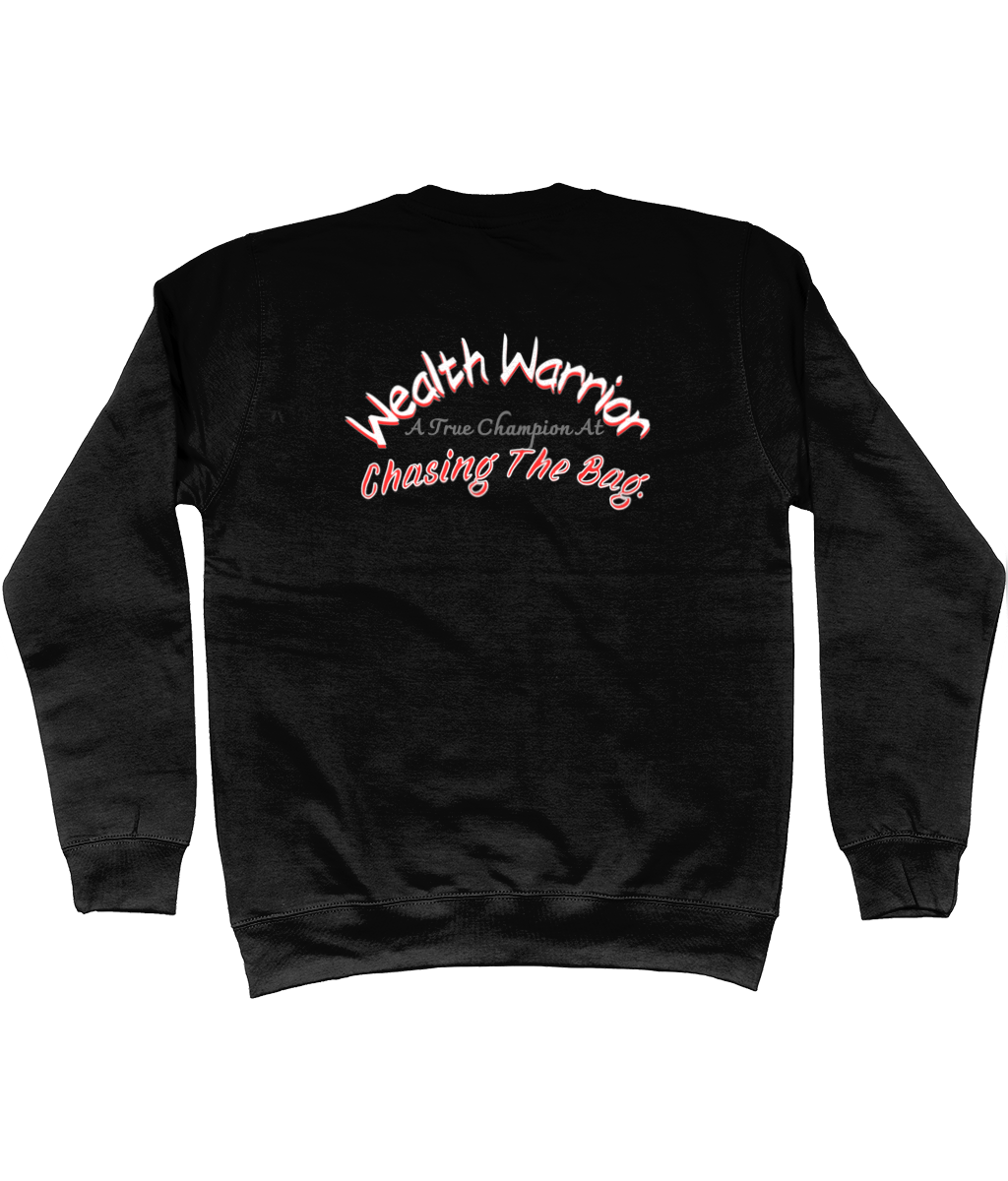 Sweatshirt Zwart 'Wealth Warrior'.