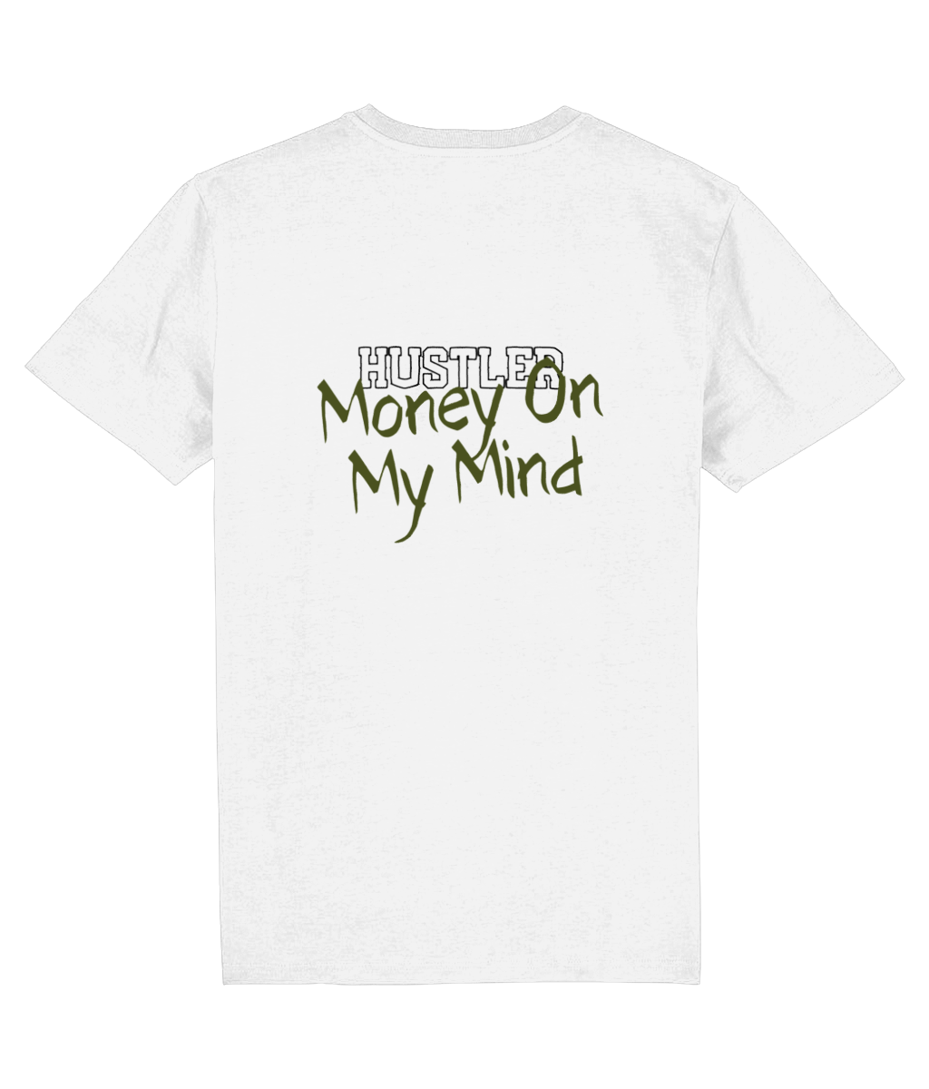 T-Shirt Wit 'Money On My Mind' Groen.