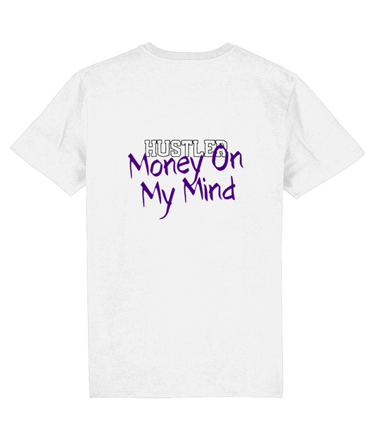T-Shirt Wit 'Money On My Mind' Paars.