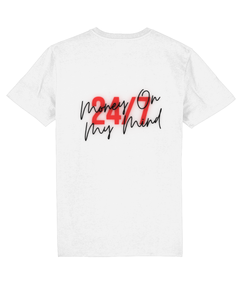 T-Shirt Wit '24/7' Rood.