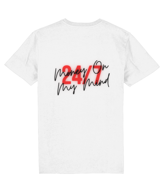 T-Shirt Wit '24/7' Rood.