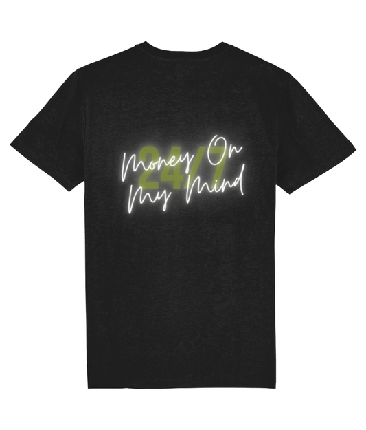 T-Shirt Zwart '24/7' Groen.