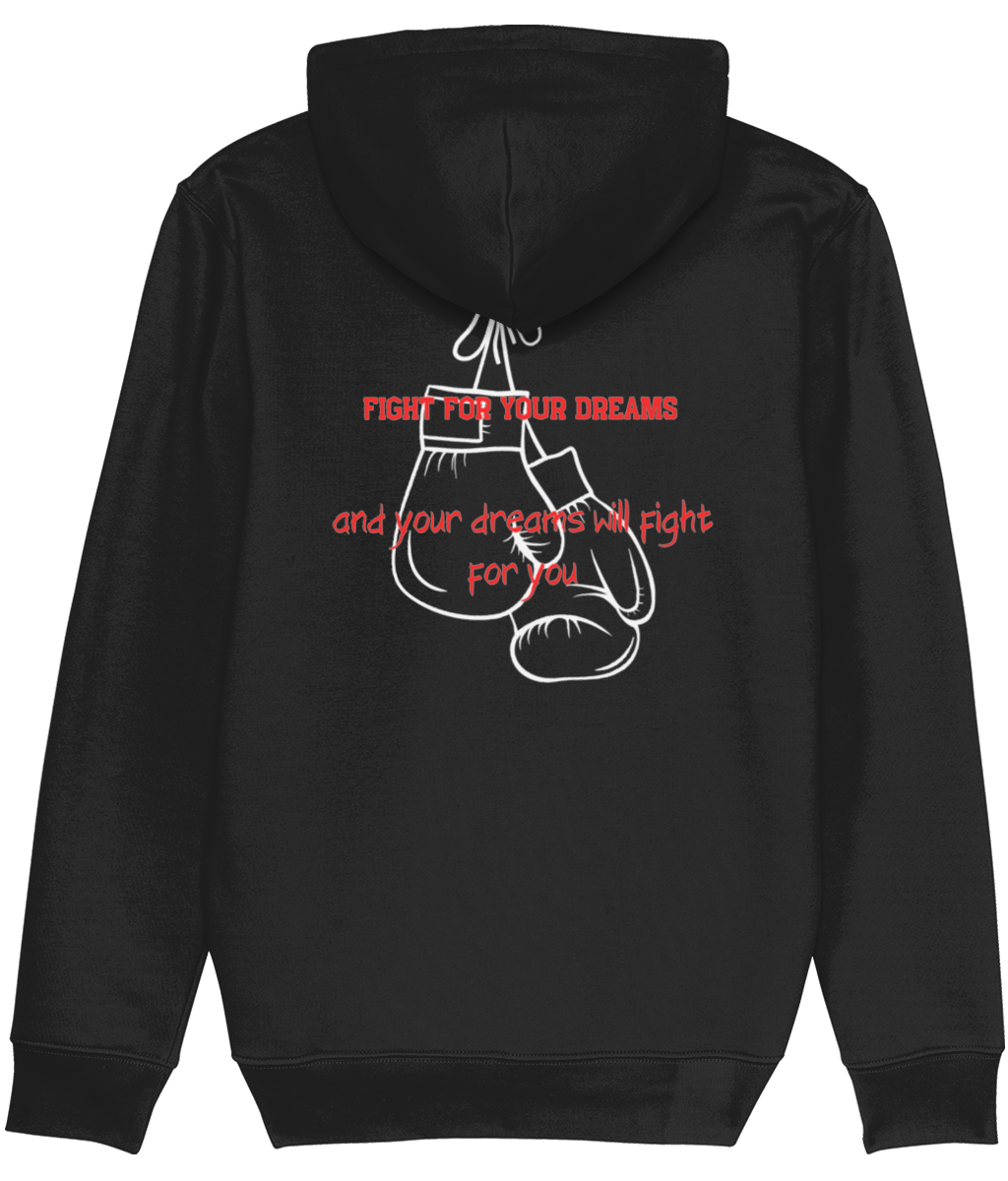 Hoodie Zwart 'Fight For Your Dreams'.