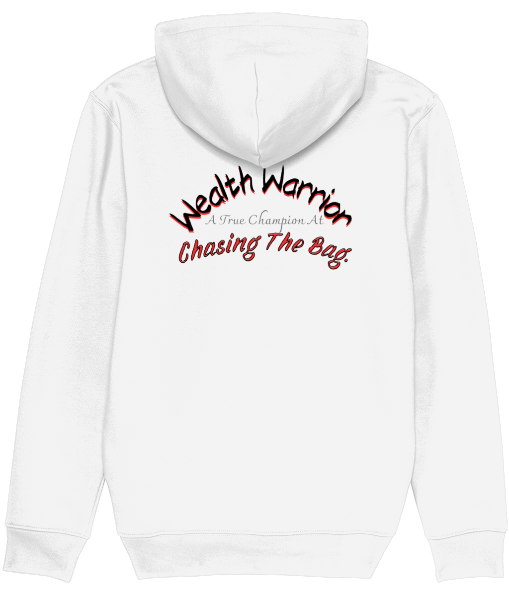 Hoodie Wit 'Wealth Warrior'.