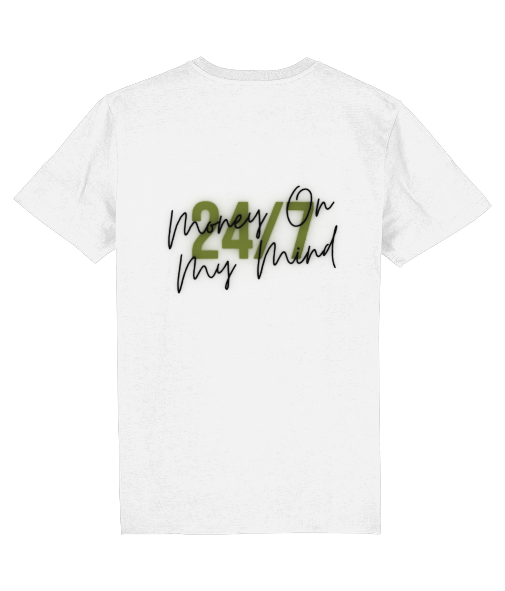 T-Shirt Wit '24/7' Groen.