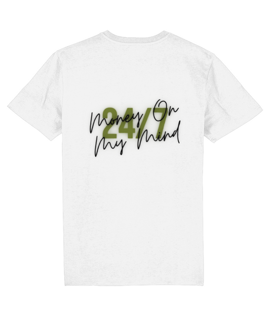 T-Shirt Wit '24/7' Groen.