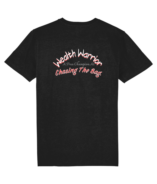 T-Shirt Zwart 'Wealth Warrior'.